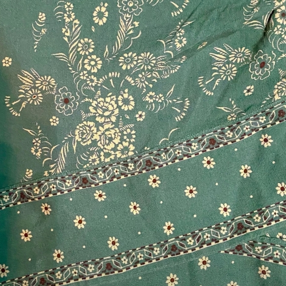 Free People - Faux Wrap Mini Skirt, Bandana Style - Size 4 (Green Floral) - Picture 8 of 15